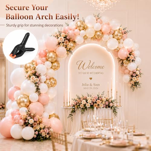 10 Pcs Spring Clamps, PureGuard 4.5 Inch Plastic Balloon Arch Clips Clamps Heavy Duty for Arch Backdrop Stand Woodworking Photography Crafts Decoration, Black