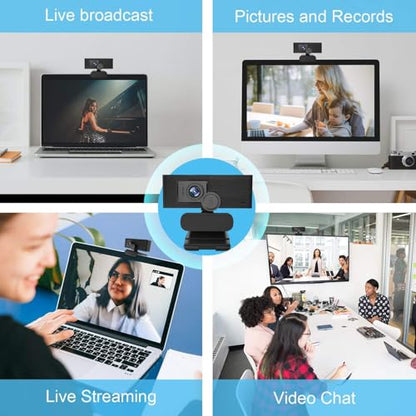 Anivia Upgraded Full HD 1080P Webcam with USB Plug, Privacy Cover- Computer Web Camera for Video Calling and Recording, PC Desktop or Laptop, Wide Angle 1080p Streaming Camera