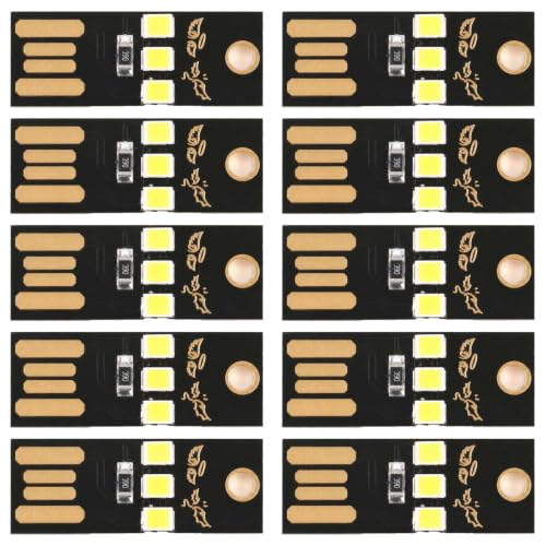 10 Packs Mini USB Light, Ultra-Bright LED Reading Lamp for Laptop Keyboard, Portable and Energy-Efficient Nightlight for Power Banks, Travel, Camping Accessories