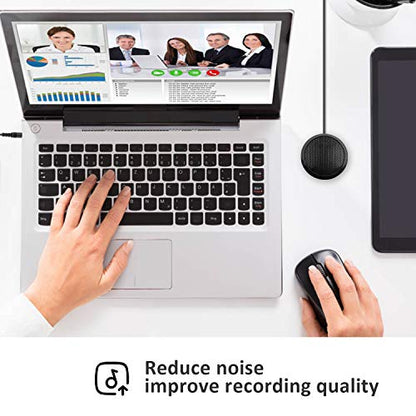 Conference Microphone 3.5mm Desktop Computer Mic for Computer Desktop and Laptop 360° Omnidirectional Condenser Mic for Online Meeting/Class, Skype, Recording, Chatting, Gaming