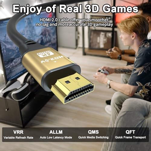 40FT Long HDMI Cable 4K@60Hz, High Speed 4K HDMI Cable with Gold Plated Connectors, Gold Aluminum Housing, for Projector, Home Theater, Classroom, Church, Large Room, AV Cabinet Setup. - size: 40FT