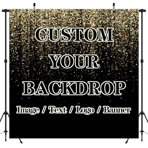 BELECO 7x7ft Fabric Custom Backdrop Picture Customized Backdrop with Image Logo Text Personalized Background Banner Home Office Tapestry Wall Hanging Party Decorations Photo Props - size: 7x7FT
