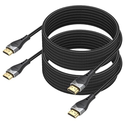 HDMI Cable 12 FT 2-Pack 10K 8K, 48Gbps Ultra High Speed 12 Foot HDMI 2.1 Cable Braided Cord 8K@60Hz, 4K@120Hz, eARC, DTS:X, HDR10+, HDCP2.3 for HDTV, Laptop, PC, PS5, Xbox, Roku, Monitor - size: 12FT