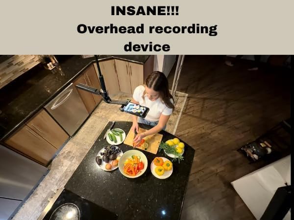 Magnetic Ceiling Phone Holder for Overhead Video Recording | Auto tracking for cooking, fitness, unboxing, DIY, beauty, for solo creators