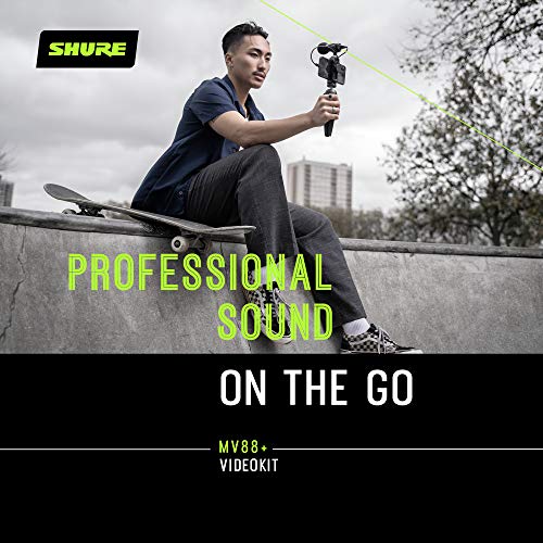 Shure MV88+ Video Kit - Digital Stereo Condenser Microphone for Apple and Android, with Manfrotto PIXI Tripod, Phone Clamp, Mount, iOS and USB-C Cables for Next-Level Connectivity (MV88+ Video KIT) - style: MV88+ Video Kit (Old Package)