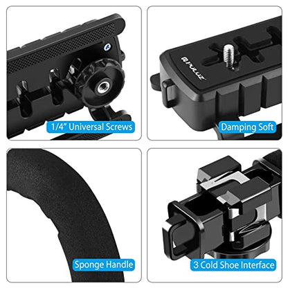 PULUZ Video Action Handheld Stabilizer, U/C Shape Video Action Stabilizing Handle Grip with Cold-Shoe Mount for All Camera Action Camera Camcorder and Smartphones - style: stabilizer kits