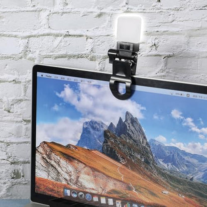 Monitor Camera Mount Clamp Clip, Ring Light Clip Adapter Replacement Screen LCD Display Top Fill Lightes-Flash Holder Webcam Stand Zoom Light Clips-on Part for Phone Tripod Tablet Video Live Stream - color: black