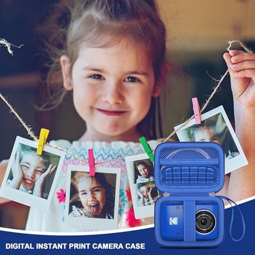 Canboc Carrying Case for Kodak PIXPRO FZ55/ FZ45 16MP Digital Camera, FZ45 Video Vlogging Camera Bag, Mesh Pocket fit Cable, SD Card, Blue (Case Only) - color: Small-Blue