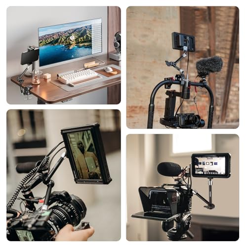 NEEWER 9.8"/25cm Adjustable Magic Arm with Super Clamp, 1/4" & 3/8" Threads, 1/4" Screws for Flash/LED Light/Microphone/Monitor, Compatible with SmallRig Camera Cage, Max Load: 3.3lb/1.5kg, ST25C - style: 9.8"/25cm w/Clamp