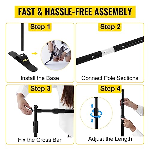 VEVOR Backdrop Banner Stand 8 x 8 Ft Adjustable Height Background Stand Backdrop with 1 Carrying Bag, Backdrop Stand for Parties Wedding Photo Booth Trade Show - size: 8 x 8 Ft