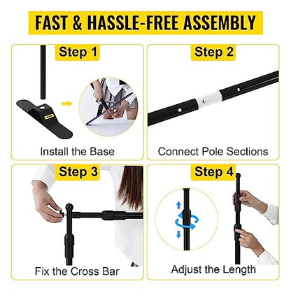 VEVOR Backdrop Banner Stand 8 x 8 Ft Adjustable Height Background Stand Backdrop with 1 Carrying Bag, Backdrop Stand for Parties Wedding Photo Booth Trade Show - size: 8 x 8 Ft