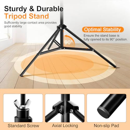 Backdrop Stand, Photo Video Studio 10 x 10FT Adjustable Backdrop Stand, Background Support System Kit with 2 Crossbars, 6 Clamps, 2 Sandbags and Carry Bag for Photography Parties Wedding - size: 10×10ft