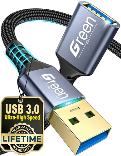 Upgrade USB Extension Cable 16FT, USB Extender, 5Gbps Ultra High Speed USB 3.0 Extension Cord, Military Nylon Braided Gold-Plated Connectors, Heavy-Duty Type A Male to Female Cord Fast Charging Cable - size: 16 FT