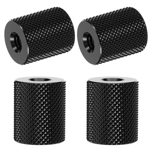 4 PCS Camera Screw Converter 1/4" to 1/4", Double Female 1/4 Diameter Barrel Thread Protector Hole Tripods Cylinder Adapter Nut Connectors Accessories for Electric Rails and Light Stands (Black)