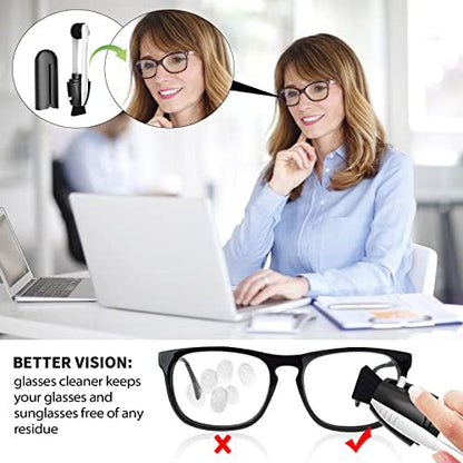 Eye Glasses Cleaner (3pc), Portable Carbon Eyeglass Cleaner, Microfiber Spectacles Mini Sunglasses Brush Soft Brush Cleaning Tool for Lens