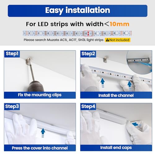 Muzata 20Pack 3.3FT/1M V Shape LED Channel Silver Aluminum LED Strip Diffuser Channel with Milky White Cover Frosted Corner Lighting Easy Installation V1SW WW 1M - size: 20Pack