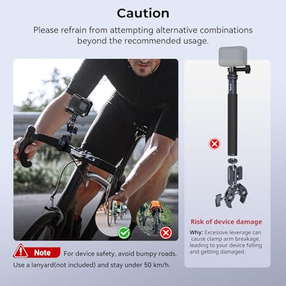 SMALLRIG Camera Mount Clamp, Ballhead Magic Arm and Adapter for Gopro, Camera Monitor Mount with 1/4"-20, 3/8"-16 Threaded Holes, Super Clamp for Gopro/DSLR/Stabilizer