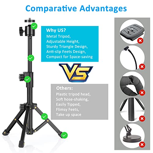BILIONE Webcam Tripod Stand, for Webcam C920 C922 C930e C920S C920 C615 C960 C920x, Extendable Stand for Desk, Lightweight Mini Webcam Tripod with 1/4" Thread