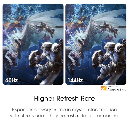 Sceptre New 22-Inch Gaming Monitor, FHD 1080p, Up to 144Hz, HDMI, DisplayPort, Built-in Speakers, Machine Black (E225W-FW144 Series, 2026) - size: 22