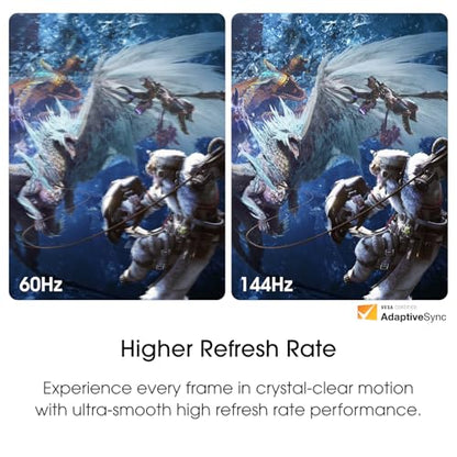 Sceptre New 22-Inch Gaming Monitor, FHD 1080p, Up to 144Hz, HDMI, DisplayPort, Built-in Speakers, Machine Black (E225W-FW144 Series, 2026) - size: 22