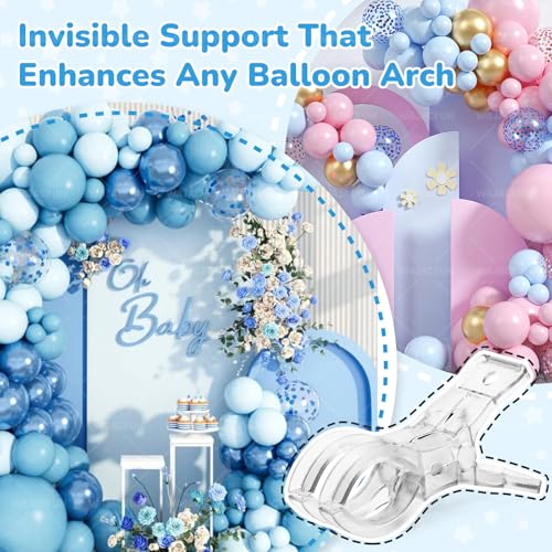 10 Pack Balloon Arch Clips Kit, 3.5" Heavy Duty Transparent Plastic Spring Clamp Holder, Clear Towel Clip for Backdrop Stand Birthday Wedding Decoration Craft Photography Studio (10, Clear)