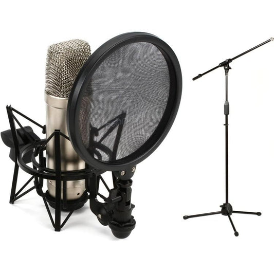 Behringer TM1 Microphone Recording Bundle with Stand, Shock Mount, Pop Filter, XLR Cable, and Windscreen - Professional Studio Mic Kit for Vocals, Podcasts, Streaming, Music, and Content Creation