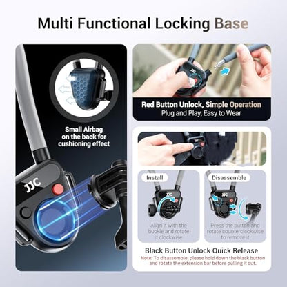 Magnetic Neck Mount for Action Camera,Magnetic Necklace Holder with Anti-Vibration Chest Strap & Quick Release,POV/Vlog Selfie Mount for Hero 13/12/11 for Insta360 Ace Pro 2 Osmo 360 Action 5Pro/4/3 - size: Black for Action Camera(Only)