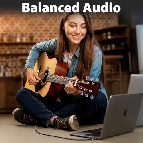 Cyberguys! 3.5mm to 1/4 Cable, TRS to TRS Stereo Audio Cord, 3.5 to 1/4" Braided Cable, Gold-Plated Connectors, Cables for Guitar, Keyboard, Digital Piano, Speaker, Mixer, Amplifier, Headphone, 16ft - size: 16ft