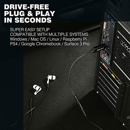 DUKABEL USB to 3.5mm Jack Audio Adapter, USB to Aux Cable with TRRS 4-Pole Mic-Supported Headphone AUX Adapter Built-in External Sound Card for PS4 PC PS5 and More [19 Inch] - size: 19 inch / 50cm