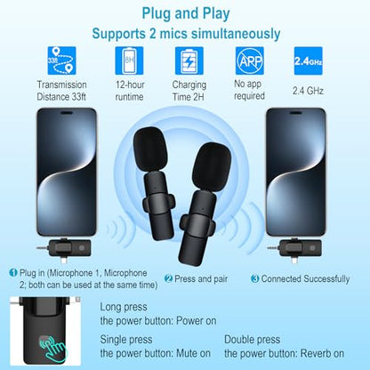 71" Content Creator Essentials Vlogging Kit - 2 Lights & 2 Mics, 360° Rotating Auto Face Tracking Tripod for iPhone/Android/Camera with Wireless Remote, No App for Vlog, Live, Video Record