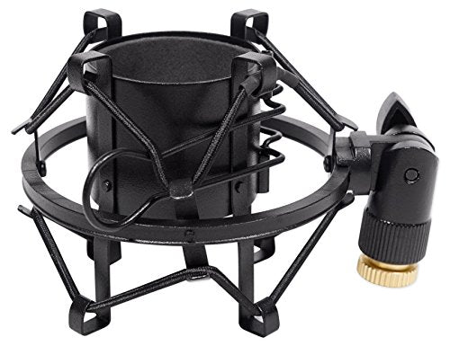 Rockville Dms40 Bundle: 40" Microphone Boom Arm With Desk Clamp, 512 Audio Warm Audio 512-Pop Metal Pop Filter With Gooseneck Clamp, R-Shock Black Metal Shock Mount, 3-Items