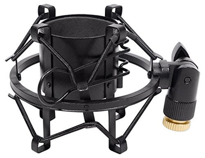 Rockville Dms40 Bundle: 40" Microphone Boom Arm With Desk Clamp, 512 Audio Warm Audio 512-Pop Metal Pop Filter With Gooseneck Clamp, R-Shock Black Metal Shock Mount, 3-Items
