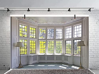 7x5ft Big Bright Window Backdrop Window Garden Zoom Room Background for Wall Zoom Living Room Office Backdrop for Video Conference Background for Video Recording - size: 7x5ft