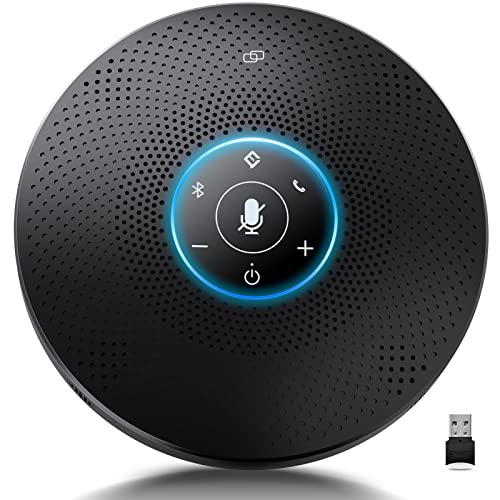 Bluetooth Speakerphone - eMeet M2 Max Professional Conference Speaker and 4 Directional Mics for up to 15 People Business Conference Calls High Volume Noise Reduction Daisy Chain Dongle Home Office - style: M2max-15 People