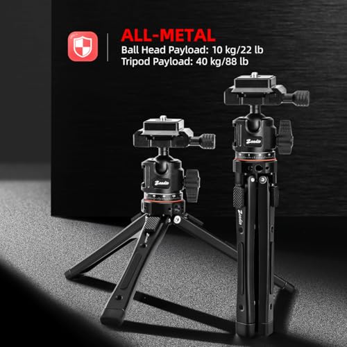 Zeadio 3-in-1 Heavy Duty Metal Tripod with Arca Ball Head Mount, Phone Holder & Action Cam Adapter, Universal Phone Vlogging Tripod Kit for Cell Phone, Camera, Gimbal, Action Cam, Travel Vlogging etc - style: With Arca Ball Head