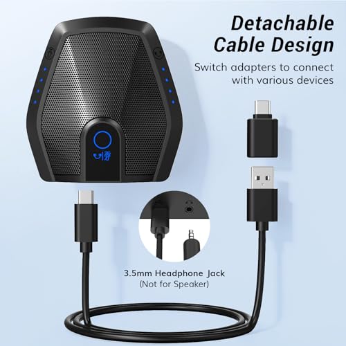 TONOR Conference Microphone with AI Noise Canceling, USB Mic for Teleconference, Condenser Mic for Work at Home, Volume Adjustment, Compatible with Windows and Mac, Desktop PC and Laptop, G11 PRO - style: Pro-Microphone with Typc C Adapter