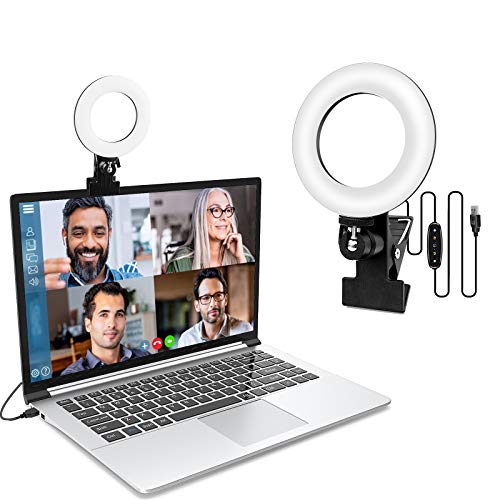 Zoom Lighting for Computer,Ring Light Clip on Laptop Monitor | Webcam Lighting, Zoom Call Lighting, Laptop Light& Distance Learning, Video Calls & Live Streaming