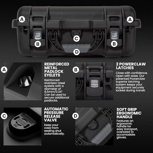 NANUK 920 Pro Photo Kit – Waterproof Travel Camera Hard Case with Padded Dividers & Lid Organizer, 16.7” x 13.4” x 6.8”, Dustproof & Impact-Resistant, Airline Carry-On Approved – Black | IP67 Waterproof Nk-7 Resin, Powerclaw Latches, Padded Divider and Li