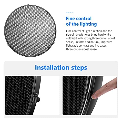NEEWER 21.6"/55cm Metal Beauty Dish Bowens Mount Reflector with White Diffuser, Honeycomb Grid for Strobe Flash Video Light Compatible with Godox AD600 NEEWER CB60 Q4 Vision 4 S101 Series, NK-NARC22 - style: 21.6"/55cm