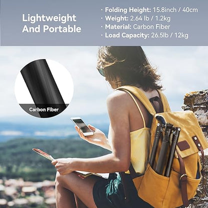 SmallRig AP-20 Carbon Fiber Tripod, 62.2" Camera Tripod Monopod with Center Column, Compact Lightweight Tripods with 360° Ball Head, Payload 26.5 lbs, Quick Release Plate, for DSLR Camera - 4059 - style: 62.2"