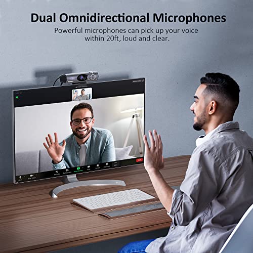 NexiGo Iris, 4K AI Webcam with 1/1.8" Sensor, Onboard Flash Memory, HDR, PiP, DSLR-Style Control, Auto Framing/Tracking with Flexible FOV, Noise-Canceling Mics, for Zoom/Teams/OBS and More (Renewed) - style: 4K Webcam