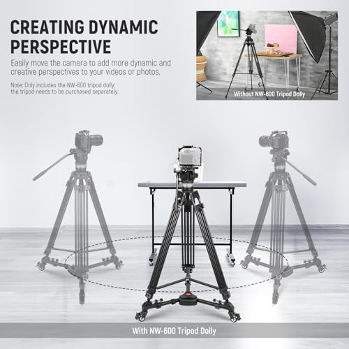 NEEWER Photography Tripod Dolly, Heavy Duty 33lbs Capacity Tripod Wheels with 2 inch Rubber Wheels, Adjustable Leg Mount and Carry Bag for Canon Nikon Sony DSLR Cameras Camcorder Photo Video Lighting - style: NW-600 with 2" Wheels