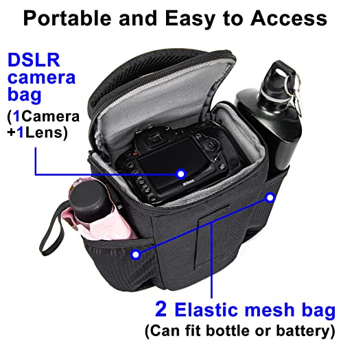 CADeN DSLR/SLR Camera Shoulder Bag Case with Adjustable Shoulder Strap, Compatible for Nikon, Canon, Sony Mirrorless Cameras Waterproof (Small) - size: Small