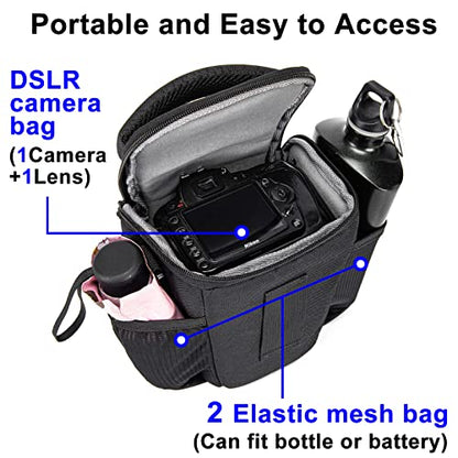 CADeN DSLR/SLR Camera Shoulder Bag Case with Adjustable Shoulder Strap, Compatible for Nikon, Canon, Sony Mirrorless Cameras Waterproof (Small) - size: Small