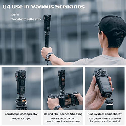 ULANZI Falcam F22 Quick Release Kit for Insta360, Panoramic Camera Mounting Adapter Convert 1/4" Thread to F22 QR System, Camera Accessory for Photographer, Fits Insta ONE RS, RS 1-Inch, X/X2 - style: QR Plate