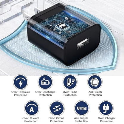 USB Wall Charger Power Supply 5V1A Charging Block 5W USB Charger Block with Compact Design 5 volt 1amp(1000mA) Adapter Plug for Small Appliances Such as Small Table Lamps/Kids Electric Toys/Smartwatch - color: 5v1a black