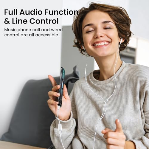 USB C to Lightning Headphone Audio Adapter, USB C Male to Lightning Female Earbuds Audio Adapter Compatible with iPhone 17/16/16e/15 Plus/Pro/Max, iPad Pro, iPad Air 6/5, MacBook (No Charge)[100 Pcs] - color: 100Pcs-White