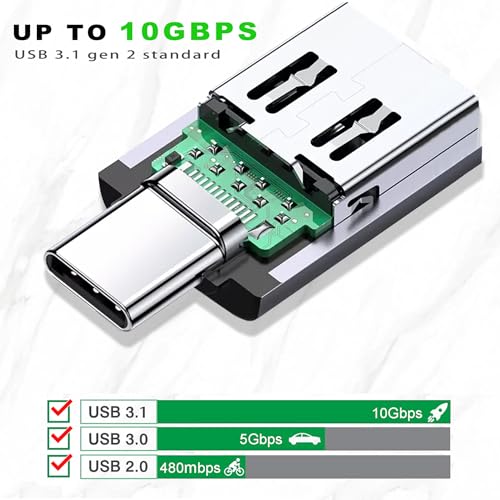 USB C to USB Adapter 3.1 Gen 2, 10Gbps USB to usbc Adapter, USB-c Male to USB 3.0 A Female USB 3.2 Type C OTG Converter for MacBook pro Laptop PC iMac iPad air
