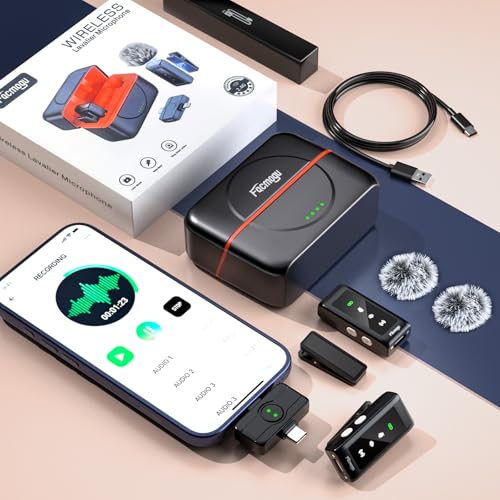 K80 Professional Mini Wireless Lavalier Microphone for iPhone Android Tablets (Lightning/USB C), Noise Reduction & Voice Changer, Magnetic Mini Lav Mic Lapel Clip on Mic for YouTube, TikTok, Vlogging - color: K80 All-in-One Pro Lavalier Mic (with Windscre