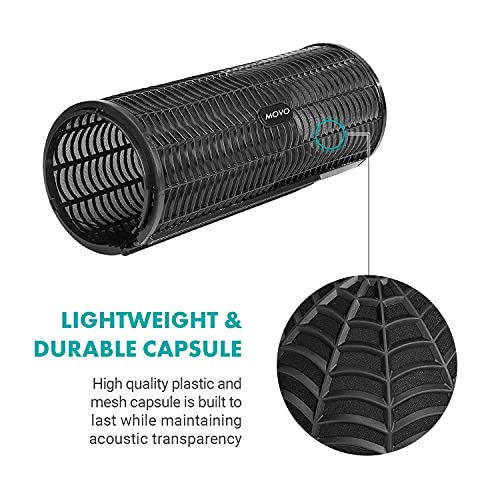 Movo BWS1000 Blimp Wind & Vibration Protection System for Shotgun Microphones - Features 12-point Internal Shockmount, Integrated XLR Cable, Furry Deadcat Windscreen & Grip Handle with Boom Attachment